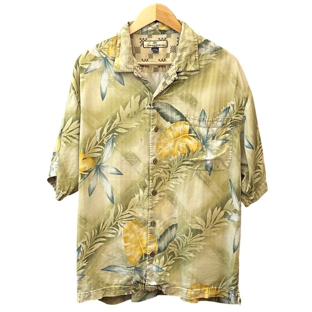 Vintage Tommy Bahama Silk Button Down Tropical Island Beach Resortwear Cabana